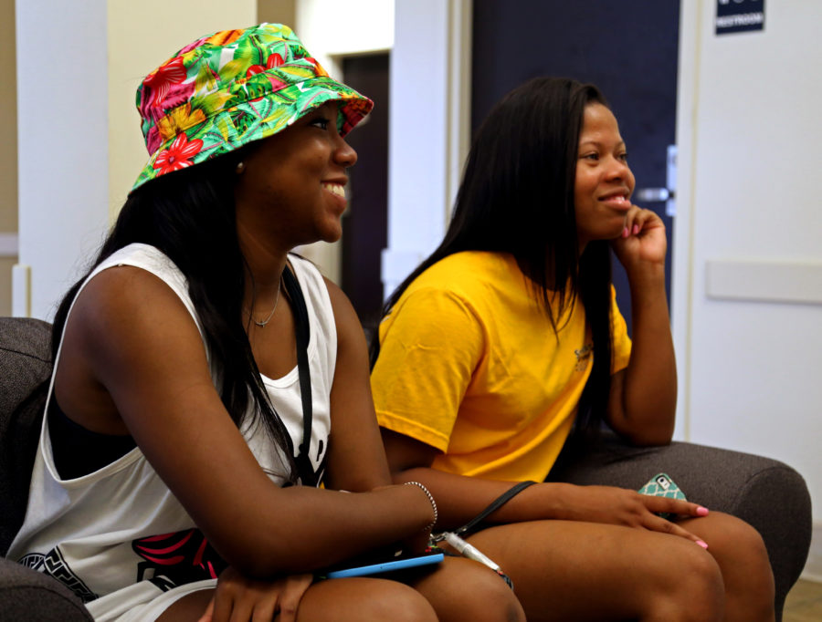 Raven Webb, a freshman exercise science major, and Bernesha McLemore, a freshman biological science major, live on the same floor in Luckyday Hall. They both agreed that the location of the new halls is convenient for them to get to class and the cafeteria.