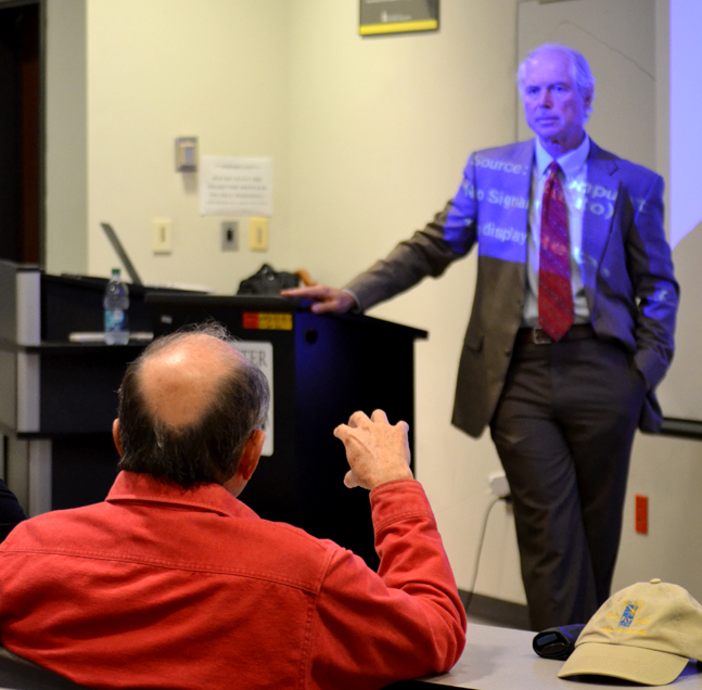 Dr. Dan Hollin, professor of communications at UC-San Diego, speaks about Reporting on the Vietnam War on Monday at 6 p.m. in the LAB. The event was put on by the History Department here at Southern Miss kicking off the 3 series event.