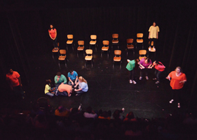 Students perform 15 reasons not to put on a play by Alan Haehnel at the FST (Freshman,Sophomore and Transfer) Showcase on Monday, Sept 21st, 2015.

Jillian Rodriguez / Student Printz