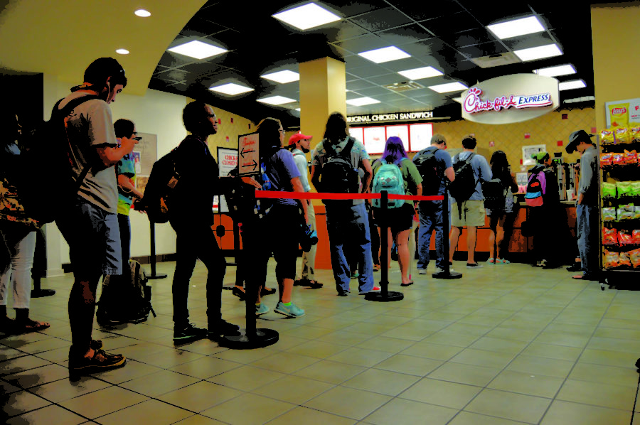 Chic - fil - a is always busy around lunchtime but the lines move quickly. Tuesday Sept. 29th 2015.

Jillian Rodriguez / Student Printz
