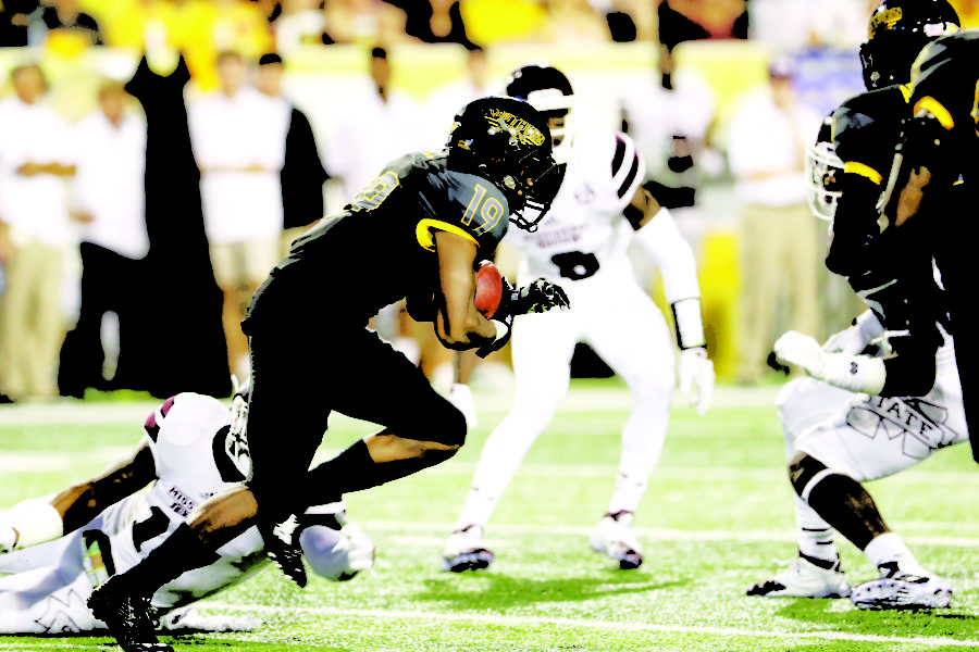 Southern Miss defensive back Curtis Mikell returning a punt against Mississippi State in Hattiesburg on Saturday night.