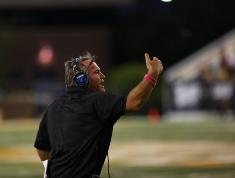 Southern Miss Golden Eagles head coach Jay Hopson reacts during the game against Rice Owls on Saturday Oct. 1st, 2016. Fadi Shahin/Student Printz