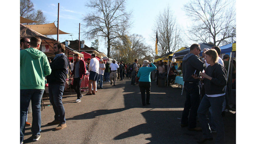 Locals and vendors making their way around the 7th annual Gumbo & Chili Cook-off at the Keg and Barrel on Feb. 4.