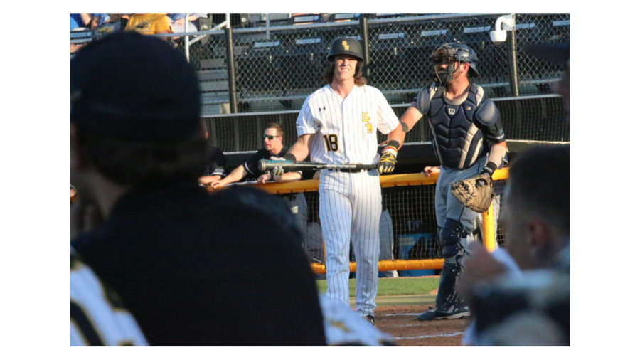 Catcher Cole Donaldson glances at the Southern Miss dugout after an unsuccessful at-bat against Old Dominion on April 21. Adriana Garcia/Printz