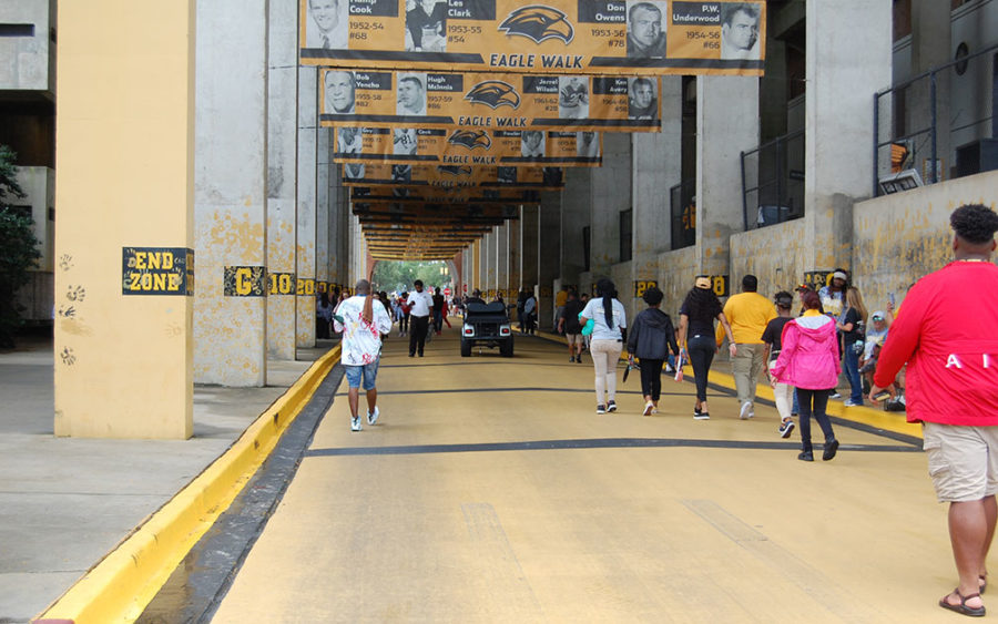 Eagle Walk prepared for the Southern Miss Golden Eagles.