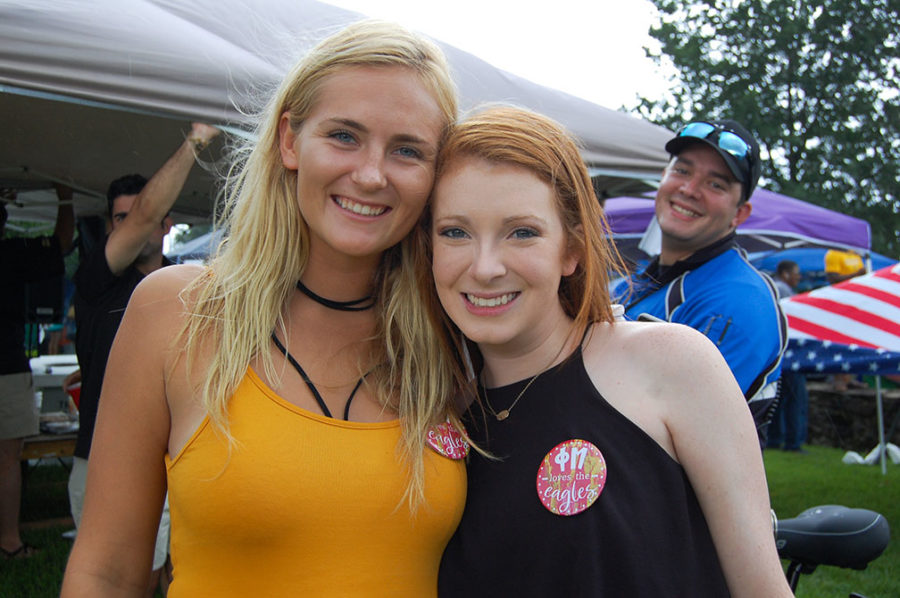 Southern Miss students Sophia Sandrzyk and Annelise Tortorich prepared to enjoy the first Southern Miss football game.