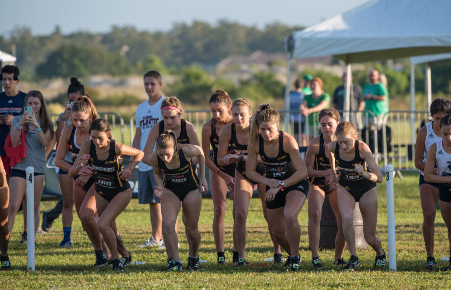 The Southern Miss Cross Country team at the start of the C-USA championship.  By: Michael Sandoz