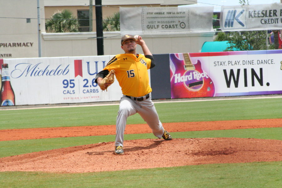 Stevie Powers pitches in Conference USA tournament.

Photo by: Andrew Abadie 