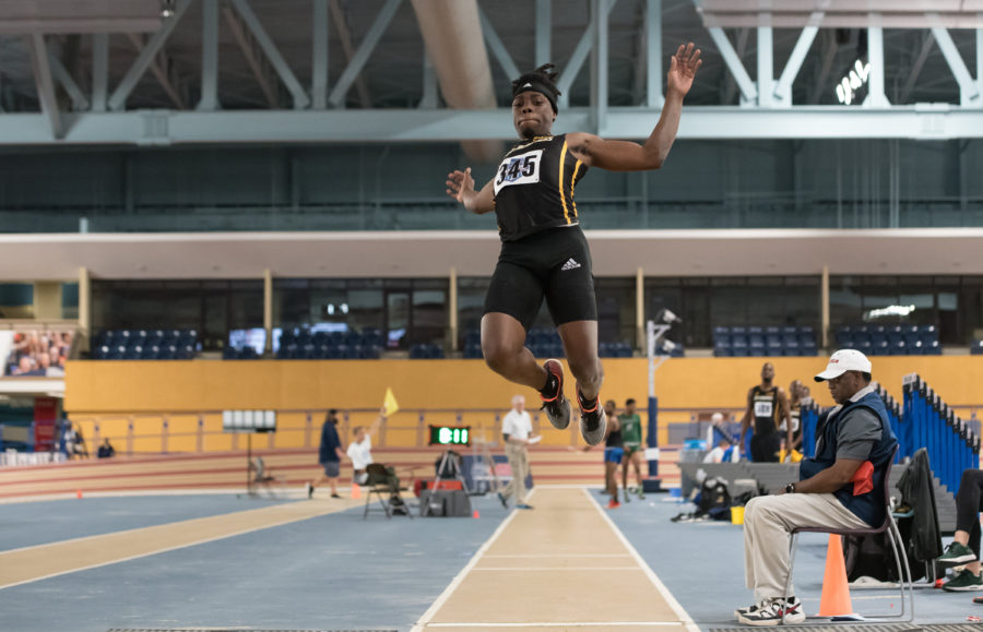 Chedlin Sagesse jumping the Mens Long Jump