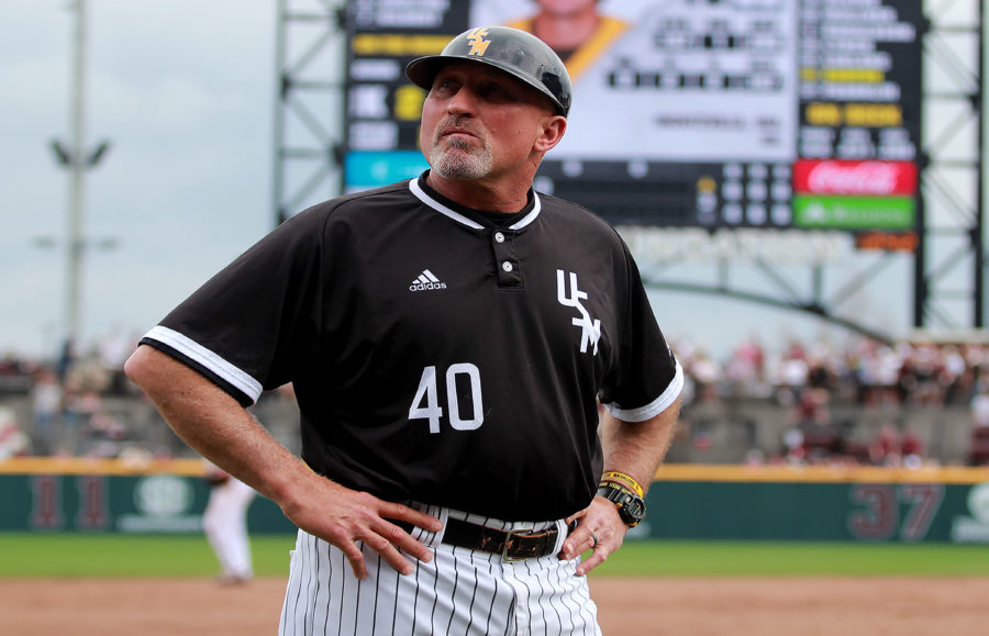 Pictured: Southern Miss Head Coach Scott Berry in Game 2 against Mississippi St.

Photo by: Makayla Puckett