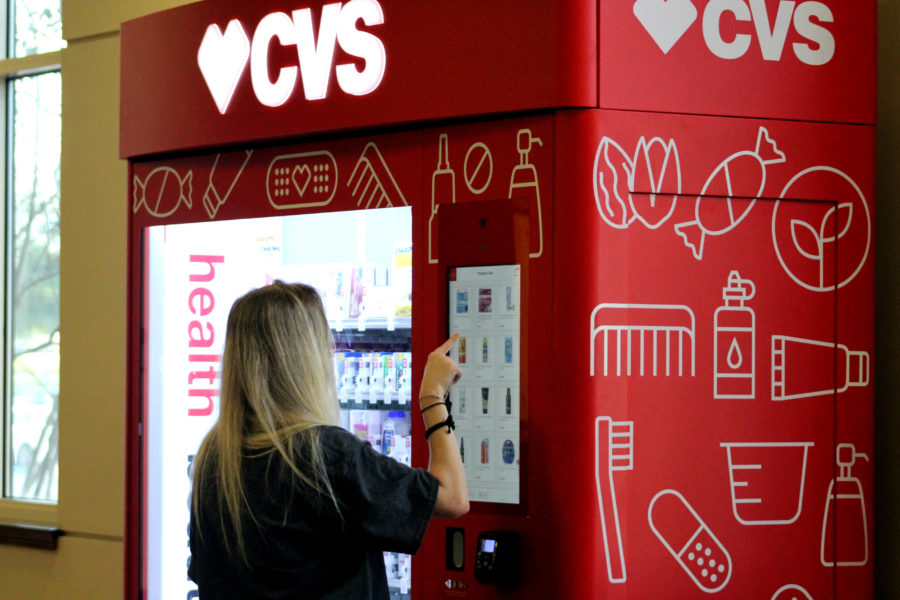 Justice Cummins buys medicine from CVS vending machines located in Thad Cochran. 