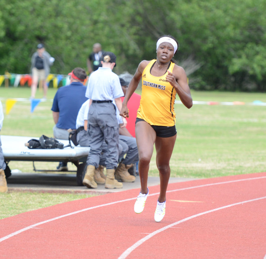 Ola Akinniyi participates in the Southern Miss Invitational. Photo by: Andrew Abadie
