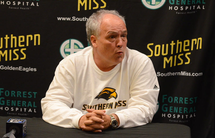 Men’s basketball coach Doc Sadler annouonced his resignation from Southern Miss on April 11. 

Photo by: Makayla Puckett