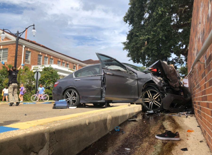 Two injured in car accident on campus