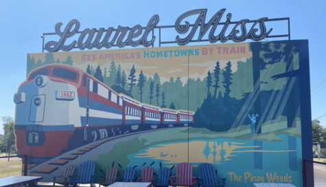 Laurel, Miss. train mural above the Scotsman Co. General Store | Photo: Abigail Troth