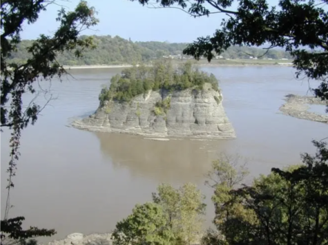 Tower Rock on the River, as seen before the drought. | Courtesy of Missouri Department of Conservation.