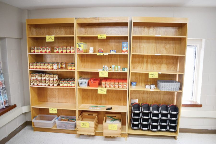 The shelves at the Eagle Nest food pantry are bare as prices increase for food items. | Garret Grove, SM2