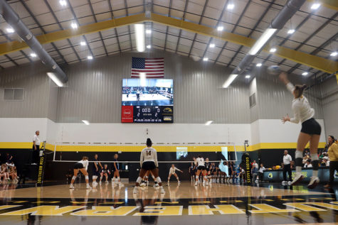 The Southern Miss volleyball team takes on South Alabama earlier this season.