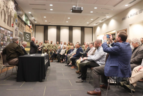 President Joe Paul speaks during a press conference at the Quinlan- Hammond Hall of Honor on Janurary 20,2023.