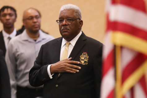 Eddie Holloway during the presentation of colors before the 17th annual Dr. Martin Luther King Jr., Ecumenical and Scholarship Breakfast on Monday morning, January 17, 2023, at the Thad Chochran Center ballroom.