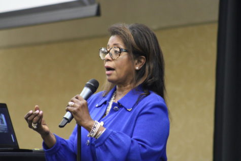Donzaleigh Abernathy during the Armstrong-Branch Lecture Series.