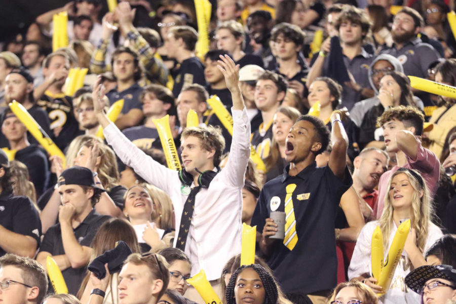 Southern Miss students cheer on the Golden Eagles at a game during the 2022 season.