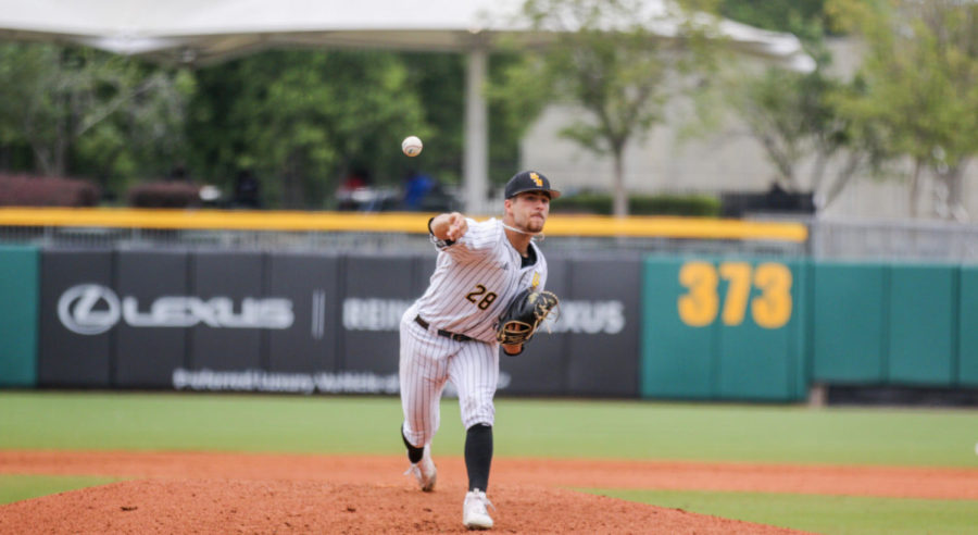 Tanner Hall throws complete game of three hit ball; Southern Miss destroys James Madison to open tourney play.