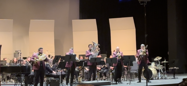 The world-renowned Boston Brass Quintet performs on campus.