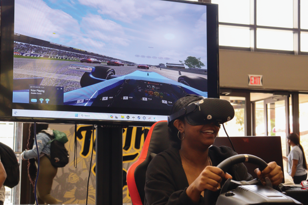 SMAC provided an afternoon of fun for students with VR racing headsets.