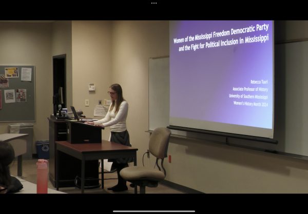 History professor Dr. Rebecca Tuuri hosted a panel discussion on feminism in the deep South.