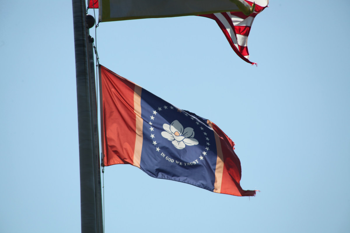 The Mississippi state flag.