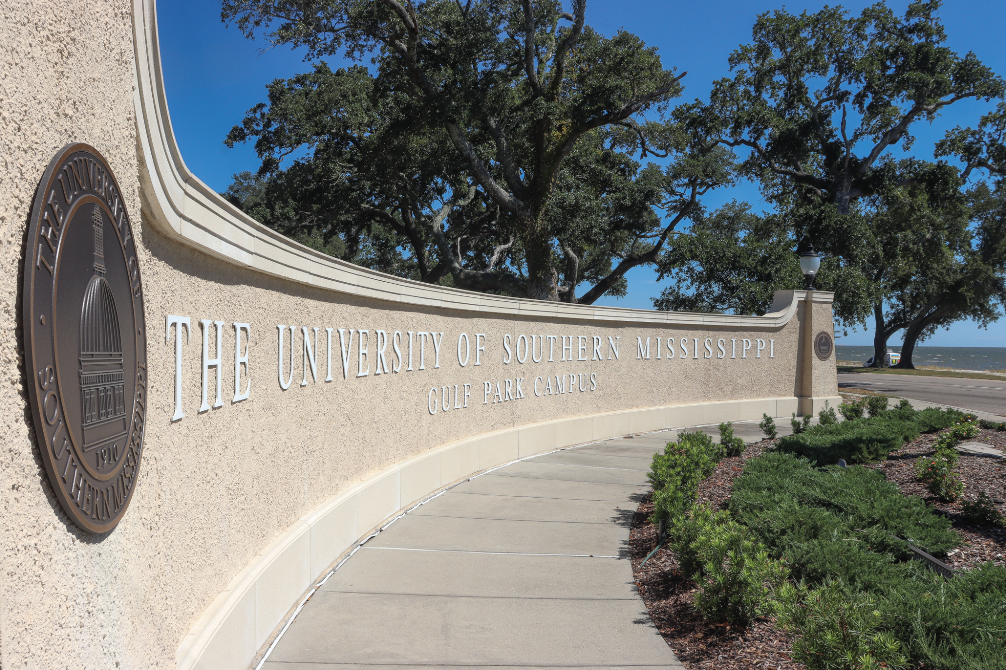 The entrance to the Gulf Park campus.