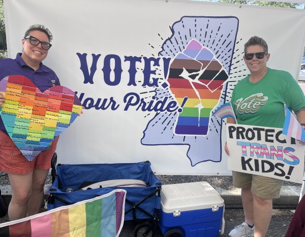 Noelle Rider (left) and Rachel Rider (right) from Vote for Your Pride.