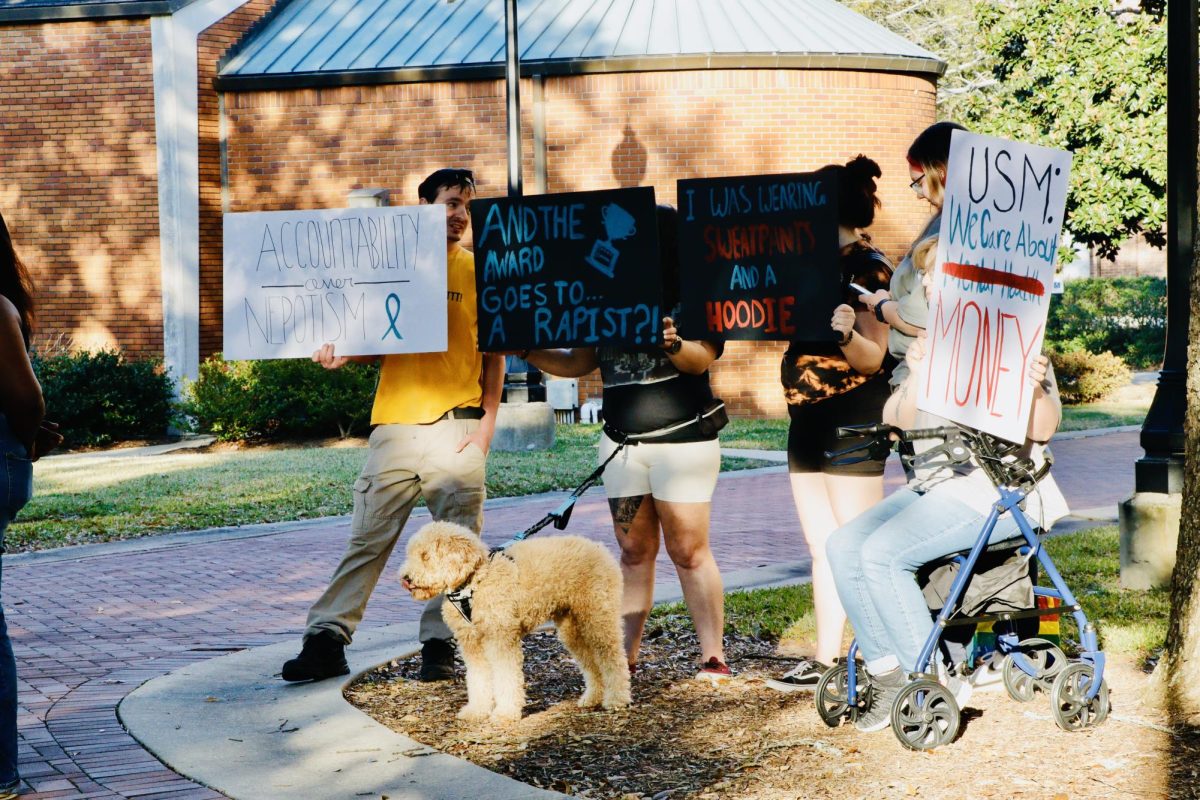 On Friday, February 28, some USM students protested the Southern Miss Graphic Design Program’s decision to post a congratulatory message on its social media, recognizing a recent accomplishment of a student who had been involved in a past Title IX hearing. Further updates on the protest and its impact on the Southern Miss community will follow.

