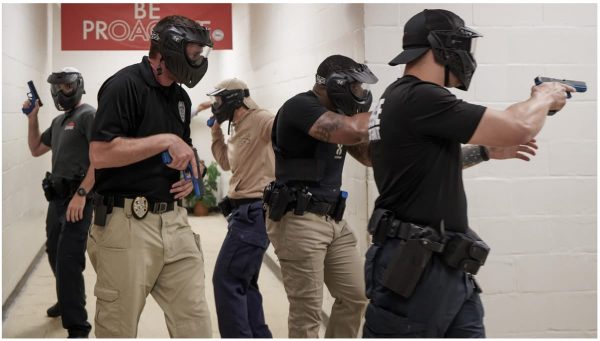 University Police Department and Hattiesburg Police Department doing their annual active shooter training. 