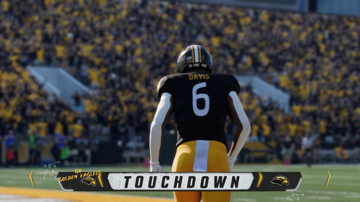 EA Sports College Football 26 featuring the Southern Miss Golden Eagles.