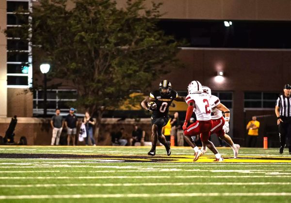 USM running back Jeffery Pittman rushes down field during a recent game against Jacksonville State.