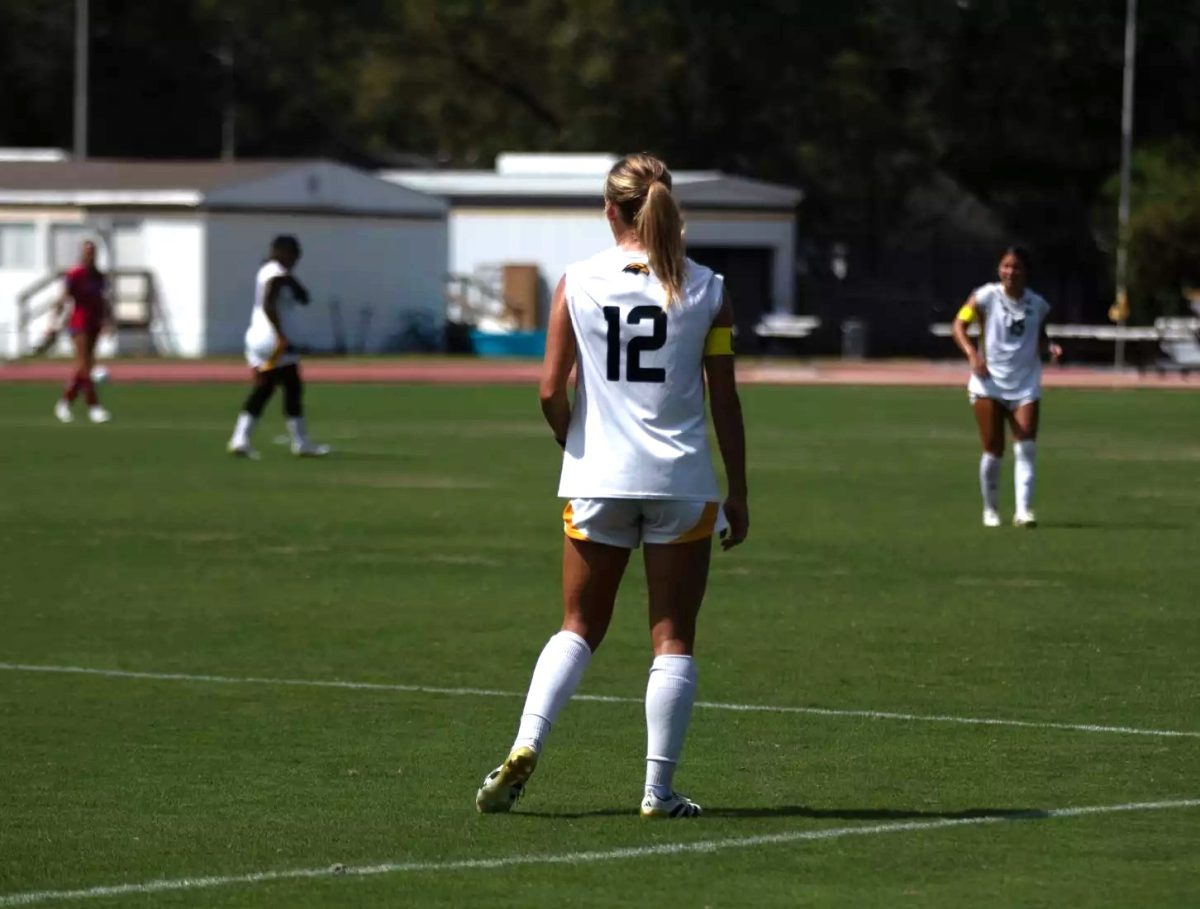 The Golden Eagles during a recent soccer match.