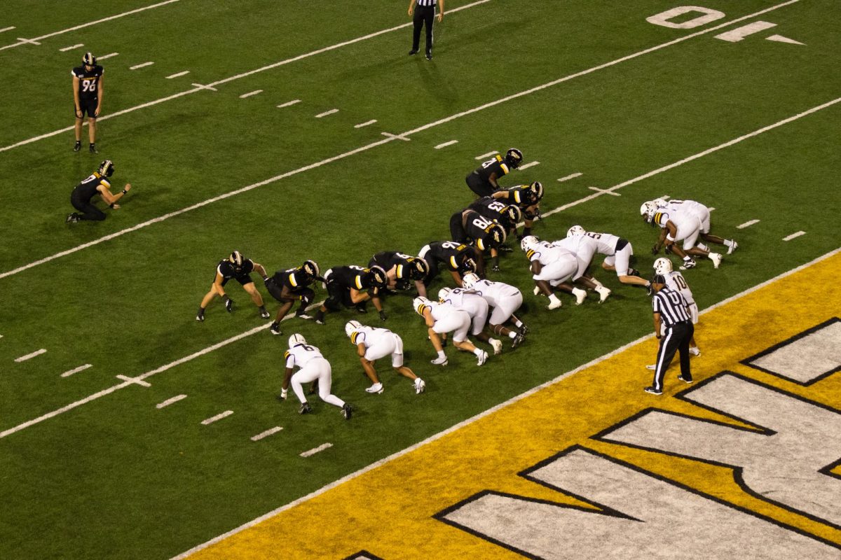 USM's Reed Harradine kicks an extra point during the team's game against Appalachian State.