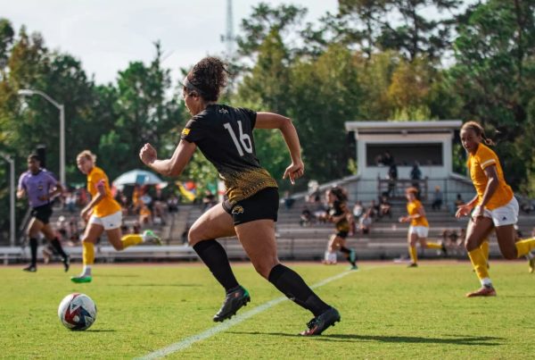 USM Soccer's midfielder Shaelynn Quick drives down the field during a recent game.