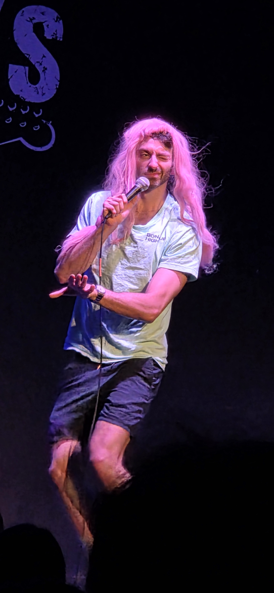 Comedian Gianmarco Soresi performing at Brewsky's. 
