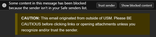 USM iTech stays in contact with other agencies that handle cybersecurity to stay updated on scams and phishing attempts.