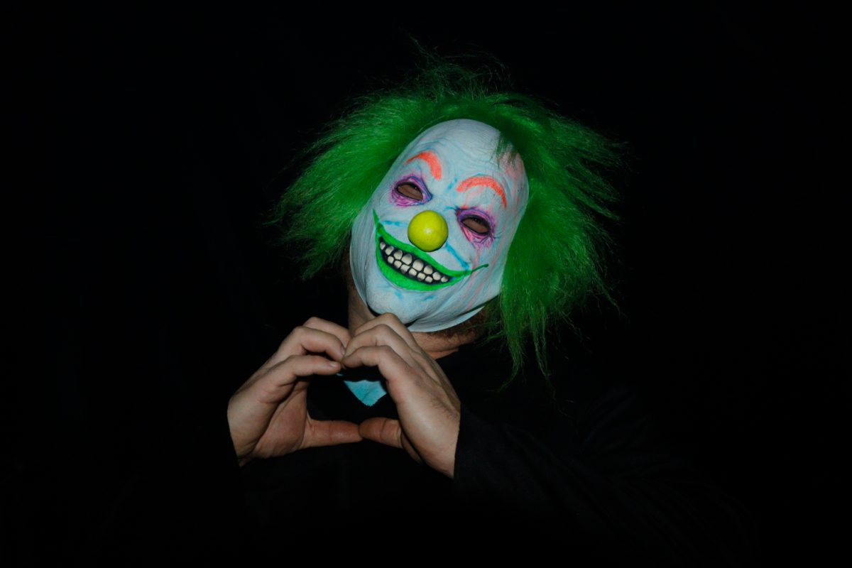 A clown scarer at the SwitchYard's Haunted House