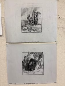 Drawings from an art class exercise done by Jax Lofton.