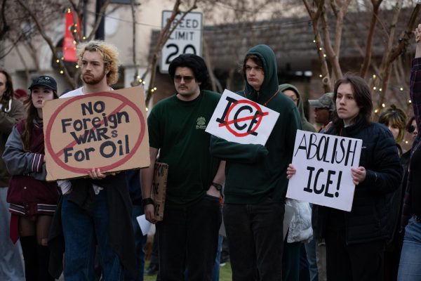 Students at a protest in Hattiesburg Mississippi