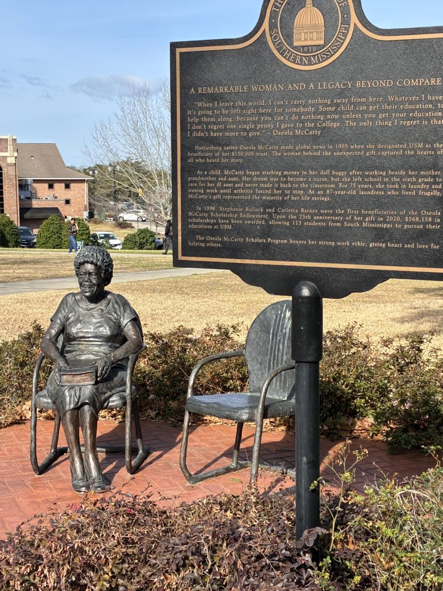 Students can learn about McCarty‘s legacy throughout Hattiesburg and on campus.
