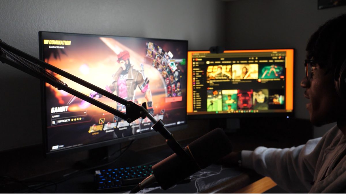 A student plays a video game digitally