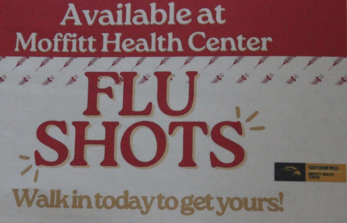 Flu shots now offered at Moffitt Health Center, just in time for Hattiesburg chilly days ahead. 