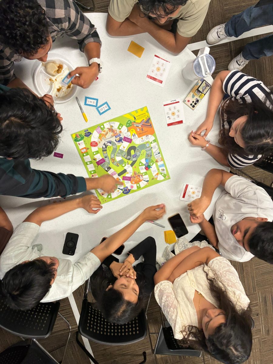 Attendees, playing games at the event.